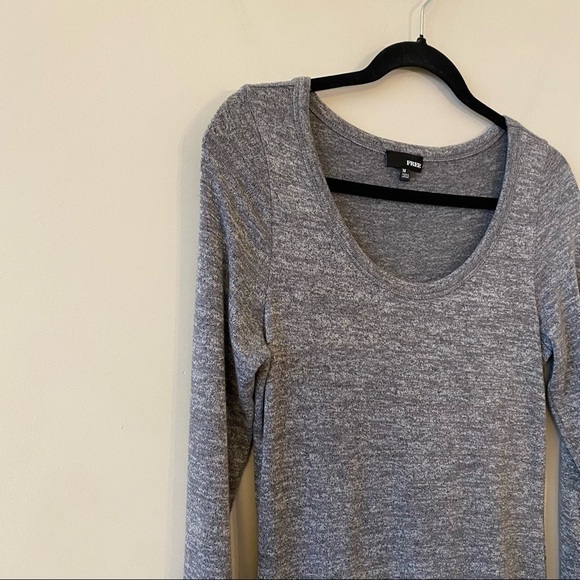 Aritzia-Ardant Heather Grey Bodycon Midi Long Sleeve Dress (Size:Medium) - Picture 6 of 12